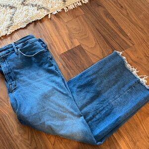 Good American Wide Leg Frayed Hem Jeans (size 15)